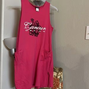 #183I.G.SPORT ,Pink,Fuccia,Tshirt,Cancún,Mexico,(Mini dress),size XL